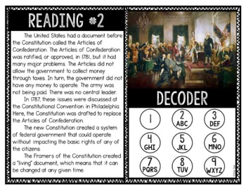 Constitution of the United States Reading and Puzzle Escape - Constitution Day - Image 2