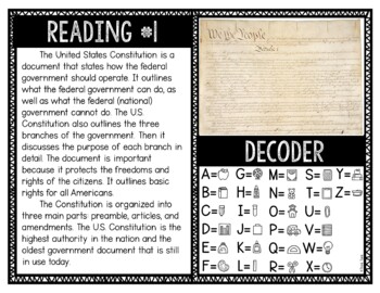 Constitution of the United States Reading and Puzzle Escape - Constitution Day - Image 3