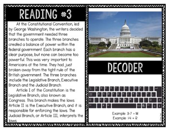 Constitution of the United States Reading and Puzzle Escape - Constitution Day - Image 4