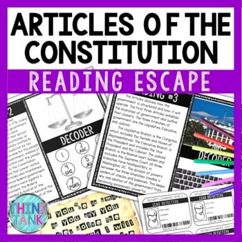 Articles of the U.S. Constitution Reading and Puzzle Escape