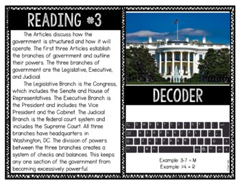 Articles of the U.S. Constitution Reading and Puzzle Escape - Image 2