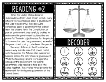 Articles of the U.S. Constitution Reading and Puzzle Escape - Image 3