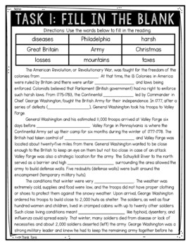 Valley Forge Reading Comprehension Challenge - Close Reading - Revolutionary War - Image 2