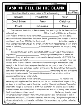Valley Forge Thinktivity™ Reading Comprehension - Revolutionary War - Image 2