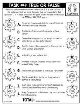 Valley Forge Thinktivity™ Reading Comprehension - Revolutionary War - Image 3