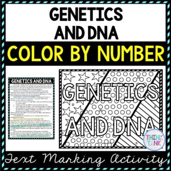 Genetics and DNA Color by Number, Reading Passage and Text Marking