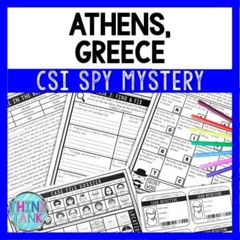 Athens of Ancient Greece Reading Comprehension CSI Spy Mystery - Close Reading