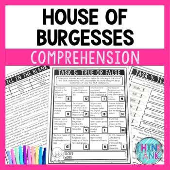 House of Burgesses Reading Comprehension Challenge - Close Reading