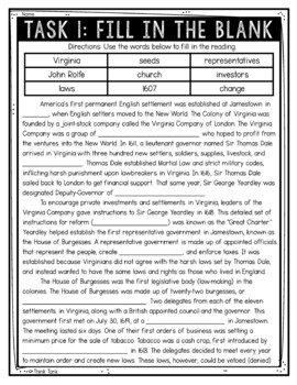 House of Burgesses Reading Comprehension Challenge - Close Reading - Image 2