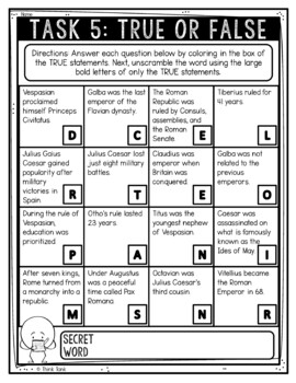Roman Emperors Reading Comprehension Challenge - Close Reading - Ancient Rome - Image 3