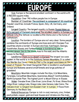Europe Color by Number, Reading Passage and Text Marking - Image 4