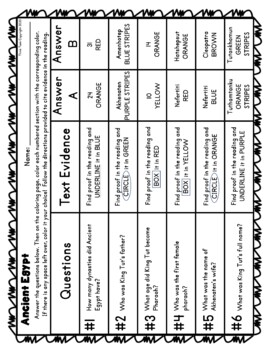 Ancient Egypt Color by Number, Reading Passage and Text Marking - Image 3