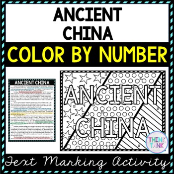 Ancient China Color by Number, Reading Passage and Text Marking
