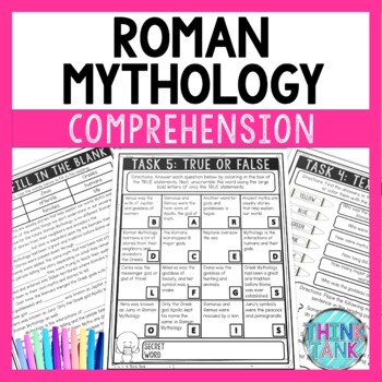 Roman Mythology Reading Comprehension Challenge - Close Reading - Ancient Rome