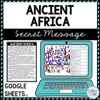 Ancient Africa Secret Message Activity For Google Sheets™