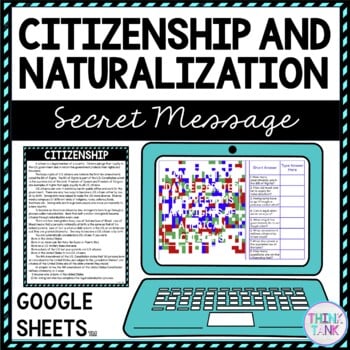 Citizenship and Naturalization Secret Message Activity For Google Sheets™