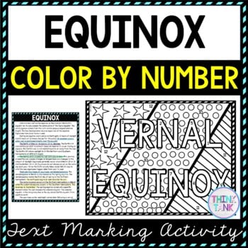 Equinox Color by Number, Reading Passage and Text Marking