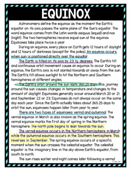 Equinox Color by Number, Reading Passage and Text Marking - Image 4