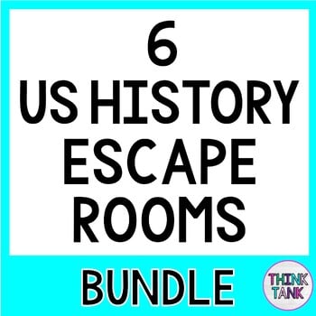6 US History Escape Rooms Bundle - Revolutionary War - Reading Comprehension