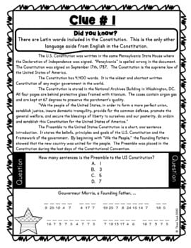 5 Constitution Escape Rooms BUNDLE - 3 Branches, Reading Comprehension - Image 4