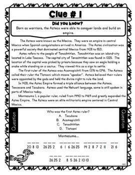 Ancient Civilizations PUZZLE STATIONS BUNDLE -Inca, Maya, Aztec-Reading Passages - Image 2