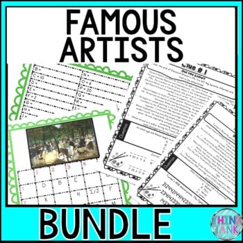 Famous Artists ESCAPE ROOMS BUNDLE! van Gogh, da Vinci, Michelangelo, Raphael