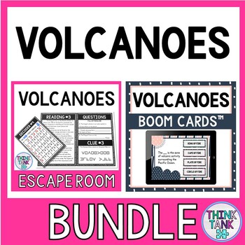 Volcanoes Escape Room and Boom Cards™ BUNDLE - Natural Disasters