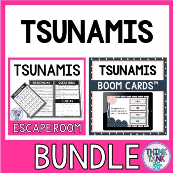 Tsunamis Escape Room and Boom Cards™ BUNDLE - Natural Disasters