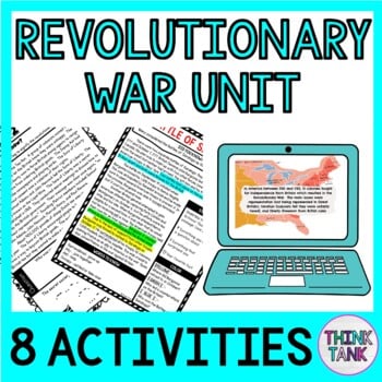 Revolutionary War Unit Bundle - Reading Passage, Escape Rooms, Digital and more