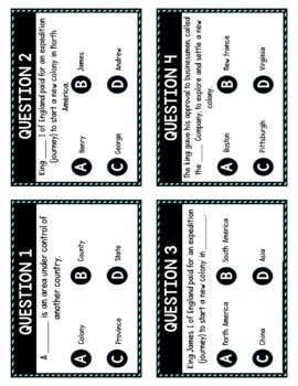 Jamestown Task Cards Review Game - Image 4