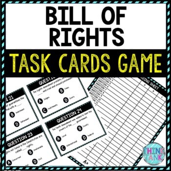 Bill of Right Task Cards Review Game | US Constitution | Civics and Government