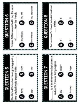 Louisiana  Purchase Task Cards Review Game Activity | Westward Expansion - Image 2