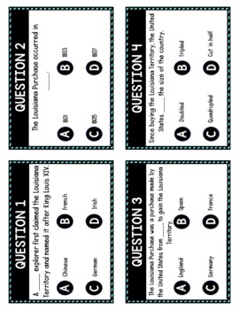 Louisiana  Purchase Task Cards Review Game Activity | Westward Expansion - Image 4
