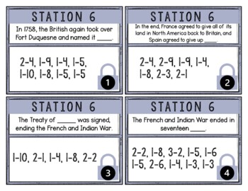 French and Indian War Breakout Activity - Task Cards Puzzle Challenge - Image 2