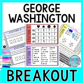 George Washington Breakout Activity - Task Cards Puzzle Challenge