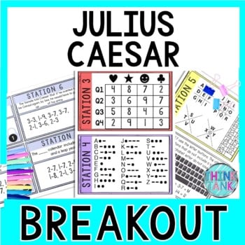 Julius Caesar Breakout Activity - Task Cards Puzzle Challenge - Ancient Rome