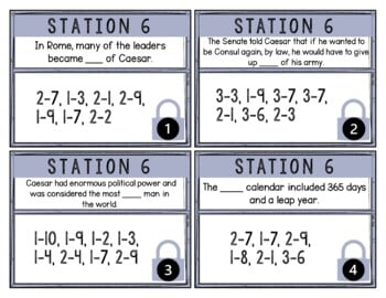 Julius Caesar Breakout Activity - Task Cards Puzzle Challenge - Ancient Rome - Image 2