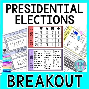 Presidential Elections Breakout Activity - Task Cards Puzzle Challenge