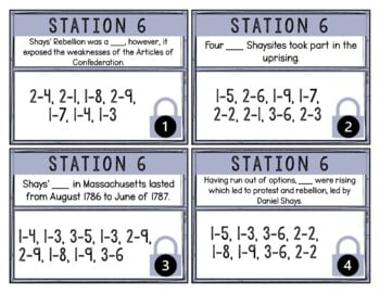 Shays Rebellion Breakout Activity - Task Cards Puzzle Challenge - Image 4