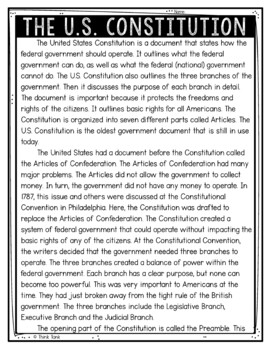 U.S. Constitution Text Marking Detective Mystery - Reading Passages - Image 2