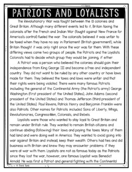 Patriots and Loyalists Text Marking Detective Mystery - Reading Passages - Image 2