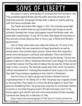 Sons of Liberty Text Marking Detective Mystery - Reading Passages - Image 2