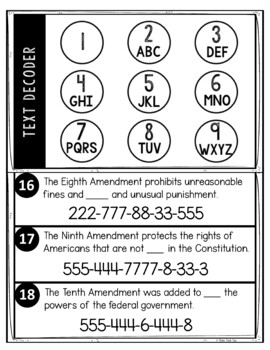 Bill of Rights Puzzle Stations Breakout - US Constitution - Image 4