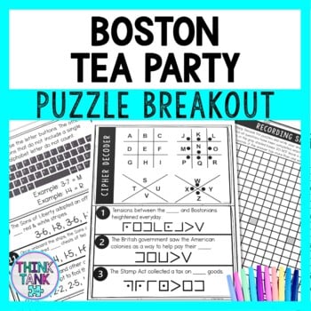 Boston Tea Party Puzzle Stations Breakout - American Revolution