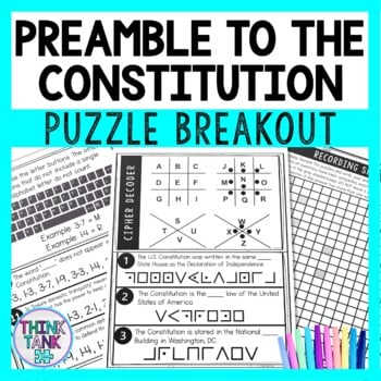 Preamble Puzzle Stations Breakout - U.S. Constitution