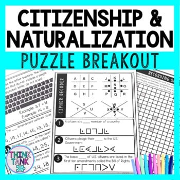 Citizenship and Naturalization Puzzle Stations Breakout