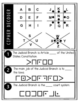 Supreme Court Puzzle Stations Breakout - Branches of Government - Image 2