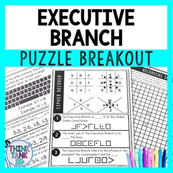 Executive Branch Puzzle Stations Breakout - Branches of Government