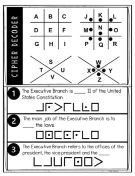 Executive Branch Puzzle Stations Breakout - Branches of Government - Image 2
