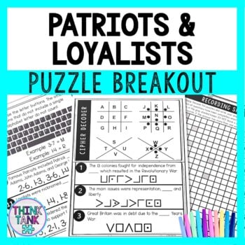 Patriots and Loyalists Puzzle Stations Breakout - American Revolution